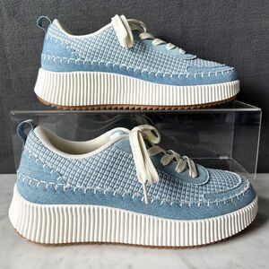 Nicole Miller Brita Platform Wedge Sneakers Blue/White - Women's Size 9 NEW
